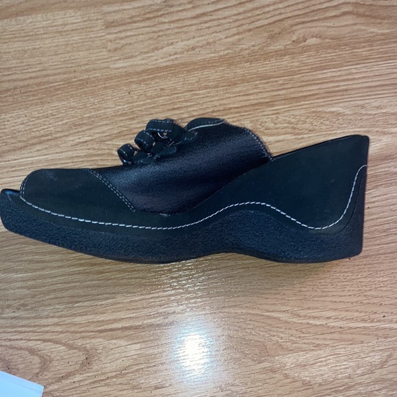 Vintage 90s Fashion Bug Sz 10 heeled open toe clog/sandals - Picture 8 of 9